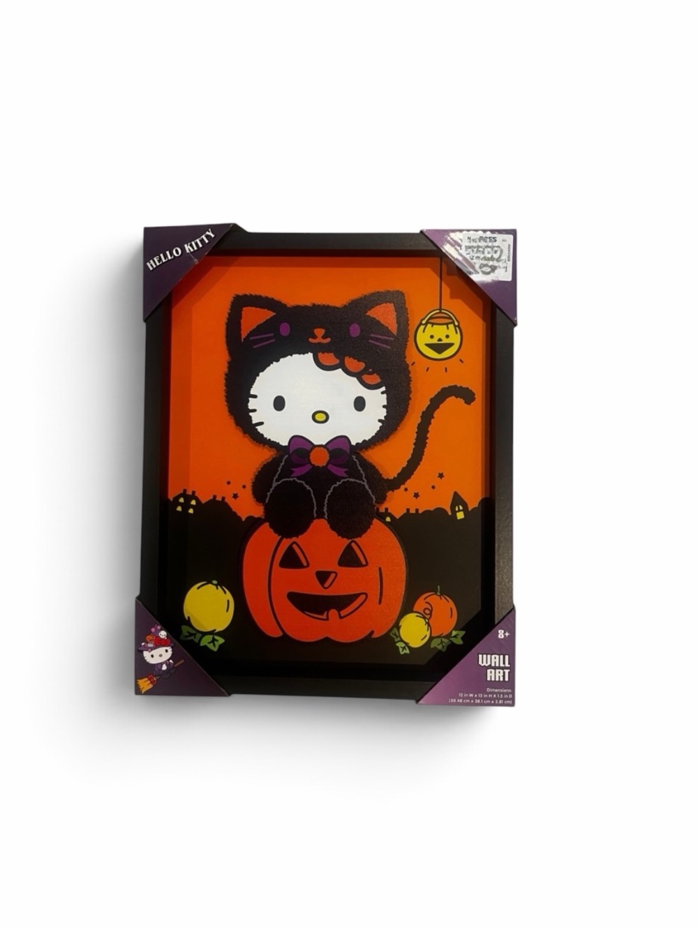 Sanrio Hello Kitty Halloween Black Cat 3D Framed Wall Art – 12 x 15 in